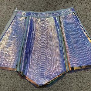 Dolls Kill Club Exx Holographic Skirt - Womens L - Rave Festival Costume